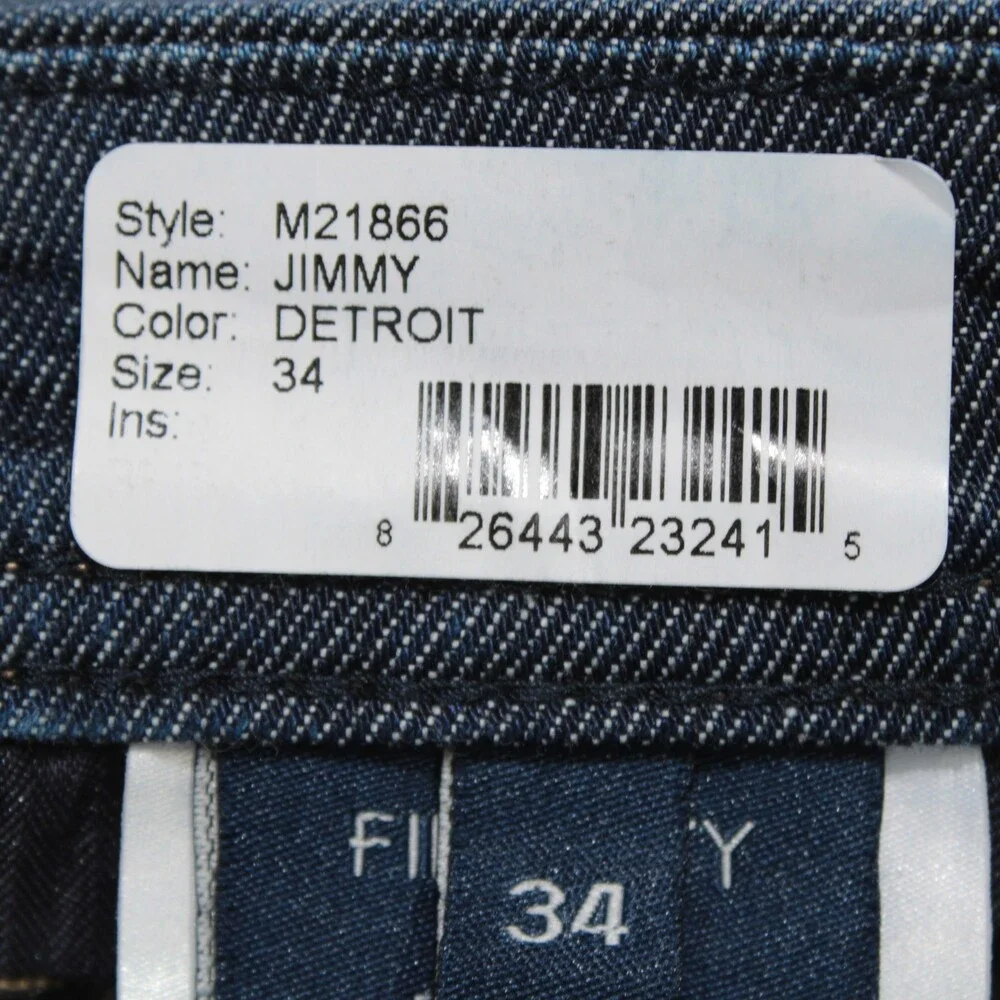 Fidelity NWT Jimmy Slim Straight 5 Pocket Jeans Size 34 US in Blue Cotton Blend